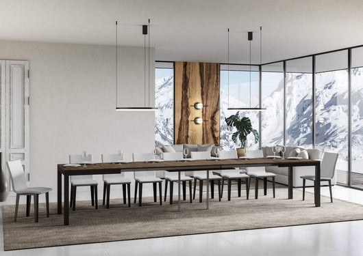 Tavolo allungabile 90x160/420 cm Every Evolution Noce telaio Antracite