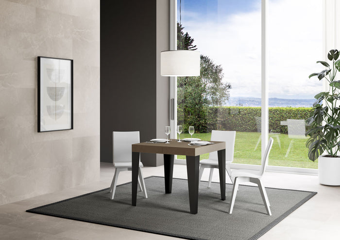 Tavolo allungabile 90x90/246 cm Flaris Premium Tortora gambe antracite