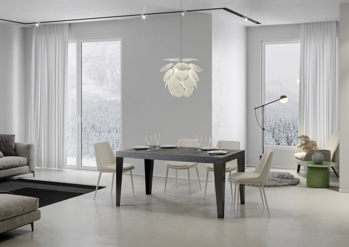 Tavolo allungabile 90x130/234 cm Flaris Premium Cemento telaio Antracite