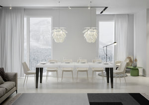 Tavolo allungabile 90x180/440 cm Flaris Premium bianco frassino telaio Antracite