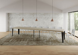 Tavolo allungabile 90x180/440 cm Flaris Premium Cashmere gambe antracite