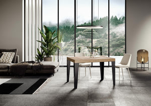 Tavolo allungabile 90x120/224 cm Flaris Premium Quercia Natura telaio Antracite