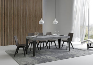 Tavolo allungabile 90x120/224 cm Flaris Premium Cemento telaio Antracite