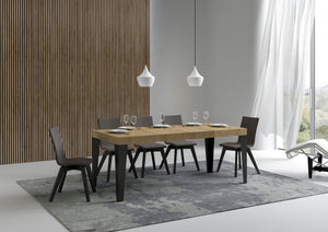 Tavolo allungabile 90x120/224 cm Flaris Premium Quercia Natura telaio Antracite