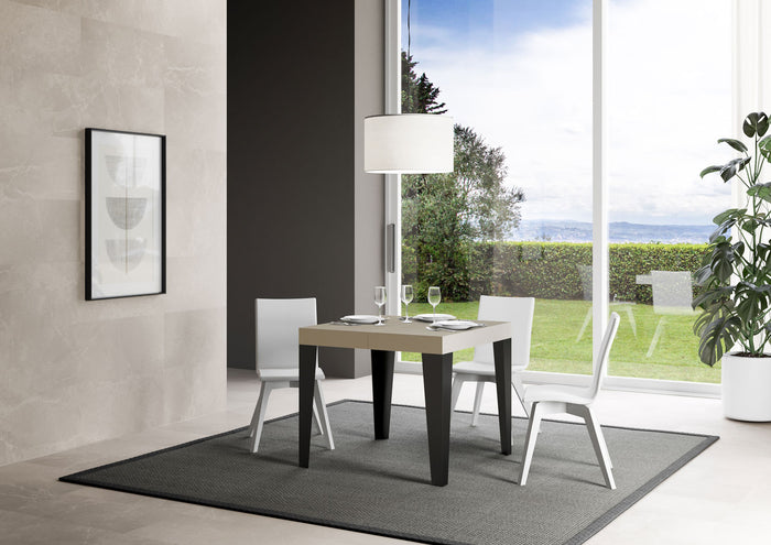 Tavolo allungabile 90x90/246 cm Flaris cashmere gambe antracite