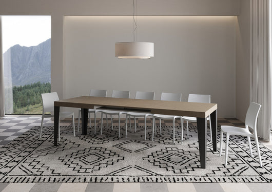 Tavolo allungabile 90x160/264 cm Flaris tortora gambe antracite