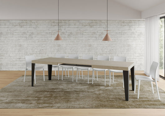 Tavolo allungabile 90x180/284 cm Flaris cashmere gambe antracite