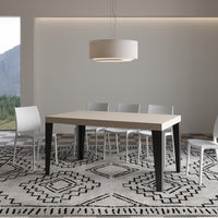 Tavolo allungabile 90x160/420 cm Flaris cashmere gambe antracite