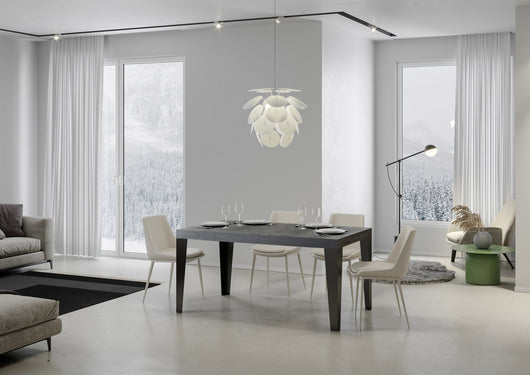 Tavolo allungabile 90x130/234 cm Flaris Cemento telaio Antracite
