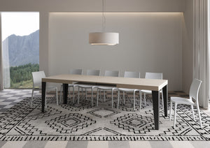 Tavolo allungabile 90x160/420 cm Flaris cashmere gambe antracite