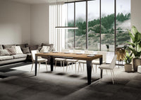 Tavolo allungabile 90x130/390 cm Flaris Quercia Natura telaio Antracite