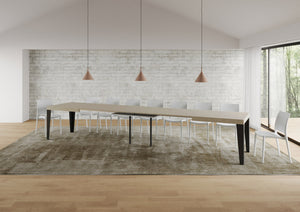 Tavolo allungabile 90x180/440 cm Flaris cashmere gambe antracite