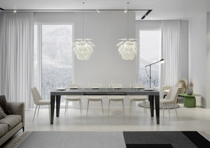 Tavolo allungabile 90x160/420 cm Flaris Cemento telaio Antracite