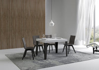 Tavolo allungabile 80x120/204 cm Flaris Bianco Frassino telaio Antracite