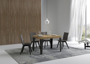 Tavolo allungabile 70x110/194 cm Flaris Quercia Natura telaio Antracite