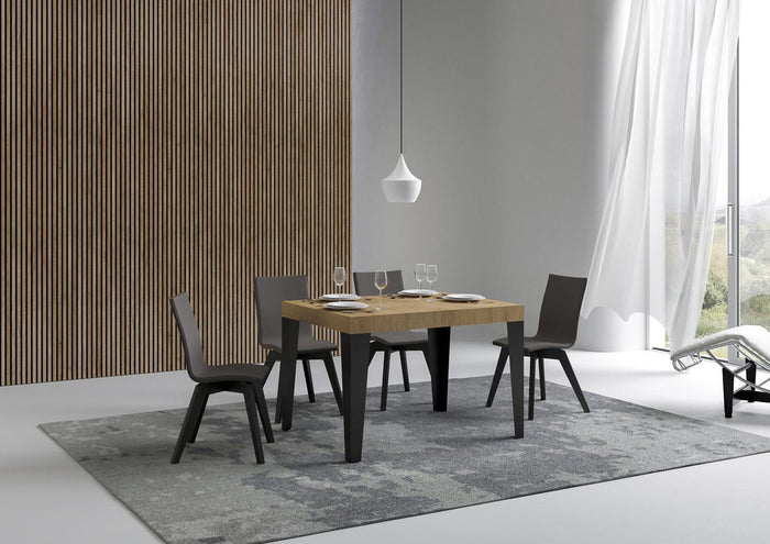 Tavolo allungabile 70x110/194 cm Flaris Quercia Natura telaio Antracite