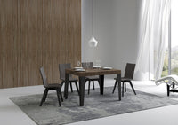 Tavolo allungabile 70x110/194 cm Flaris Noce telaio Antracite