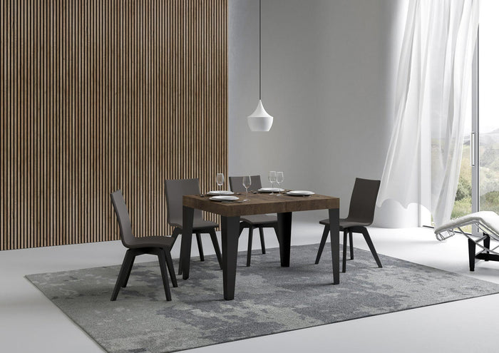 Tavolo allungabile 70x110/194 cm Flaris Noce telaio Antracite