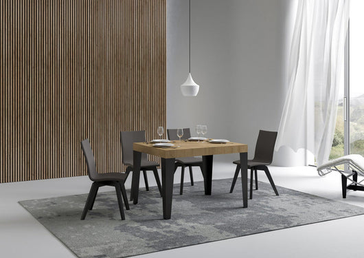 Tavolo allungabile 80x120/204 cm Flaris Quercia Natura telaio Antracite