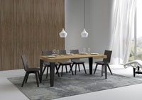 Tavolo allungabile 70x110/194 cm Flaris Quercia Natura telaio Antracite