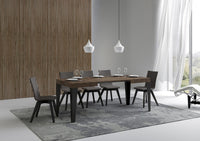 Tavolo allungabile 70x110/194 cm Flaris Noce telaio Antracite