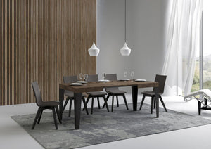 Tavolo allungabile 80x120/204 cm Flaris Noce telaio Antracite