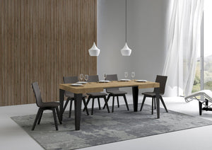 Tavolo allungabile 80x120/204 cm Flaris Quercia Natura telaio Antracite
