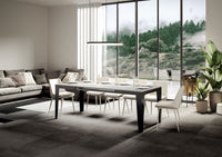 Tavolo allungabile 90x120/380 cm Flaris Evolution Bianco Frassino telaio Antracite