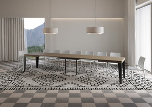 Tavolo allungabile 90x160/420 cm Flaris tortora gambe antracite