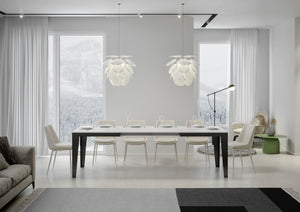 Tavolo allungabile 90x160/420 cm Flaris Evolution Bianco Frassino telaio Antracite