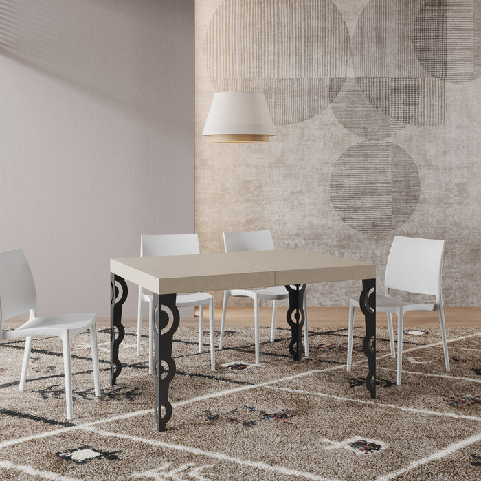 Tavolo allungabile 90x120/224 cm Karayan Premium cashmere gambe antracite