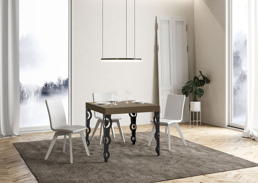 Tavolo allungabile 90x90/246 cm Karayan Premium tortora gambe antracite