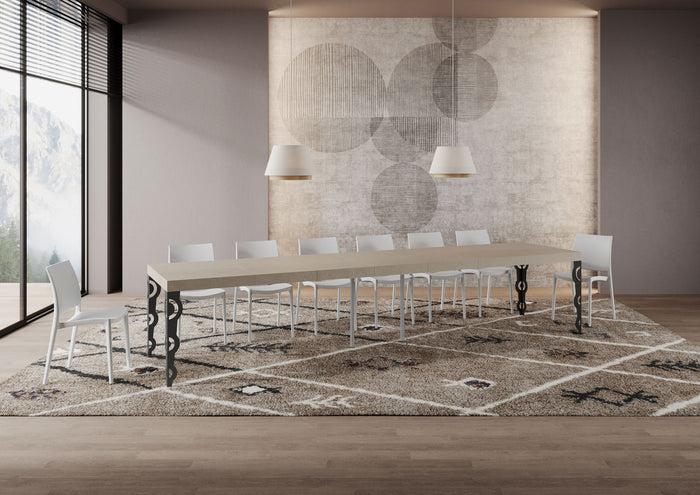 Tavolo allungabile 90x140/400 cm Karayan Premium cashmere gambe antracite