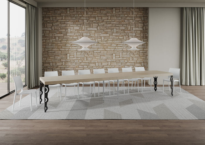 Tavolo allungabile 90x160/420 cm Karayan Premium cashmere gambe antracite