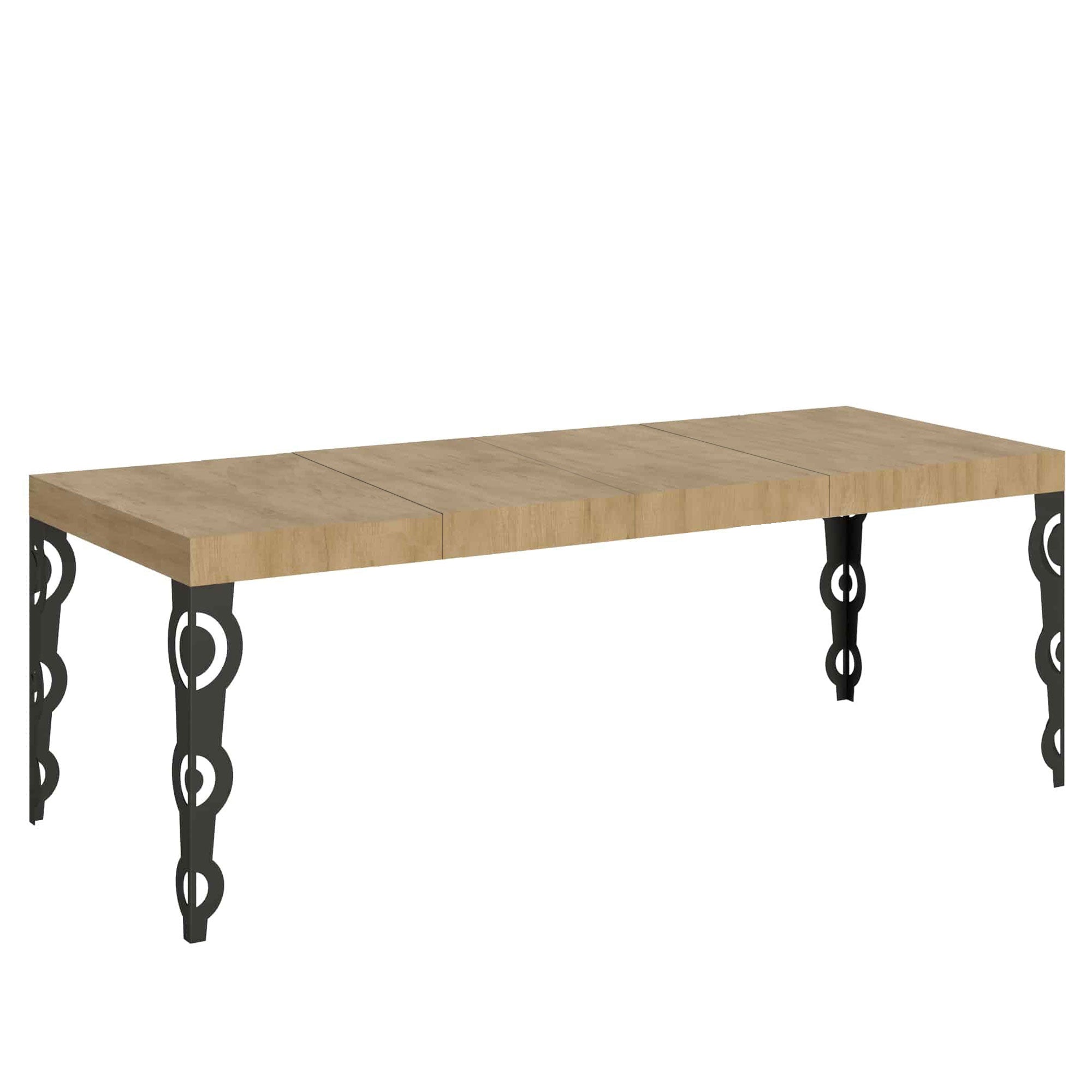 Tavolo allungabile 90x200/304 cm Karayan Premium quercia natura telaio Antracite