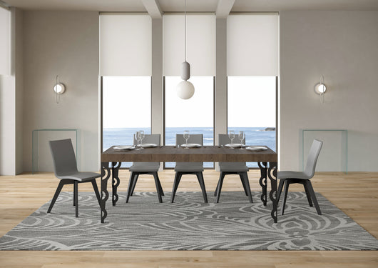 Tavolo allungabile 90x130/234 cm Karayan Premium Noce telaio Antracite