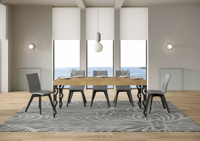 Tavolo allungabile 90x140/400 cm Karayan Premium quercia natura telaio Antracite