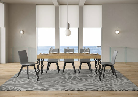 Tavolo allungabile 90x140/400 cm Karayan Premium quercia natura telaio Antracite