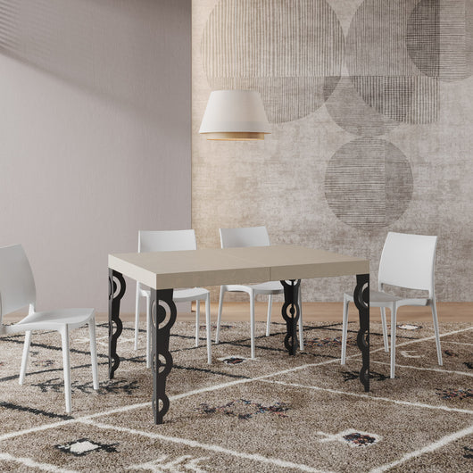 Tavolo allungabile 90x120/224 cm Karayan cashmere gambe antracite