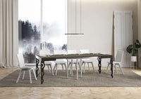 Tavolo allungabile 90x90/246 cm Karayan tortora gambe antracite