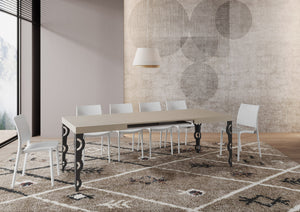 Tavolo allungabile 80x120/204 cm Karayan cashmere telaio Antracite