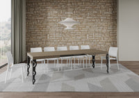 Tavolo allungabile 80x160/244 cm Karayan tortora telaio Antracite