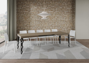 Tavolo allungabile 80x160/244 cm Karayan tortora telaio Antracite