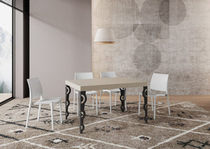 Tavolo allungabile 90x120/224 cm Karayan cashmere gambe antracite