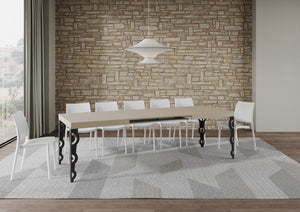 Tavolo allungabile 80x160/244 cm Karayan cashmere telaio Antracite