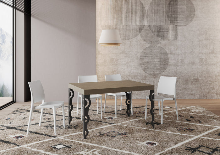 Tavolo allungabile 90x140/244 cm Karayan tortora gambe antracite