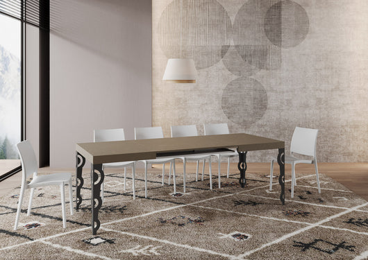 Tavolo allungabile 90x140/244 cm Karayan tortora gambe antracite