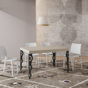 Tavolo allungabile 90x140/400 cm Karayan cashmere gambe antracite