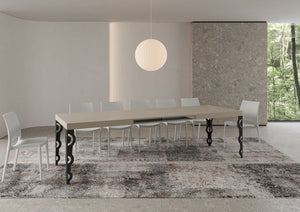 Tavolo allungabile 90x180/284 cm Karayan cashmere gambe antracite