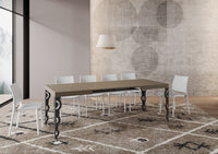 Tavolo allungabile 90x140/400 cm Karayan tortora gambe antracite